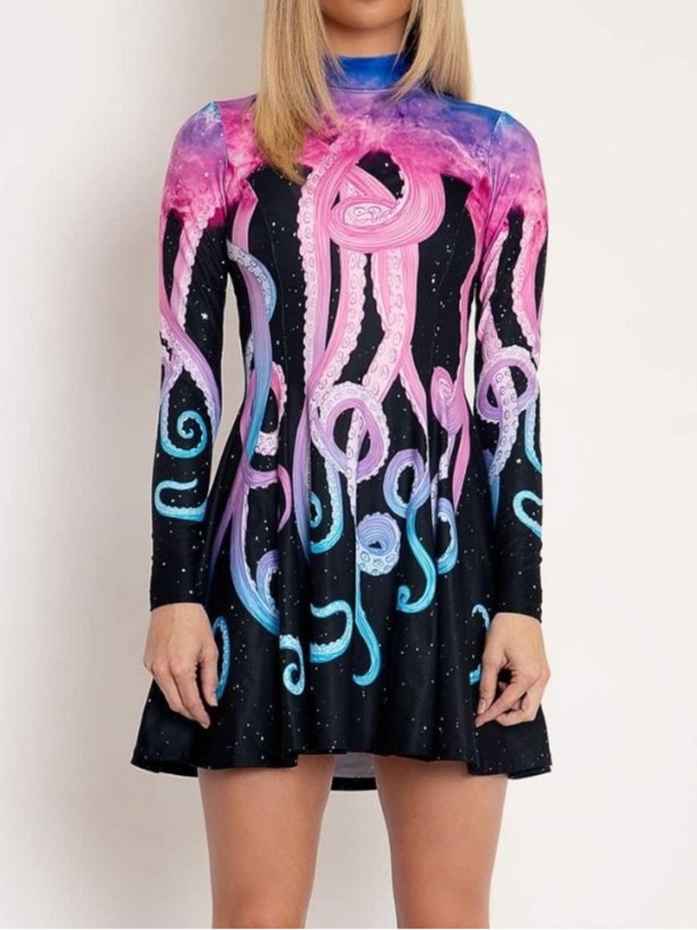 Blackmilk Space Tentacles Long Sleeve Evil Mini Skater Dress Limited